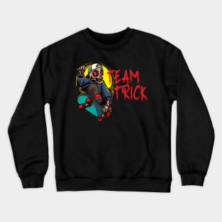 Team Trick Skull Design for a Skater Board Crewneck Sweatshirt